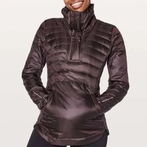 LULULEMON Down For A Run Jacket Black Cherry Size 6